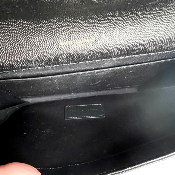 Saint Laurent Monogram YSL-Plaque Quilted Leather Envelope Leather Clutch Pouch - Picture 11 of 12
